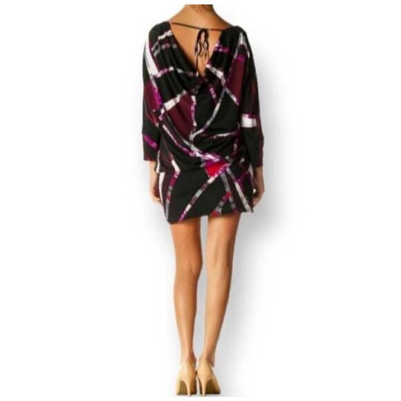 WHITE HOUSE BLACK MARKET SHIFT PURPLE & BLACK DRESS SZ.S EUC. - Picture 2 of 6